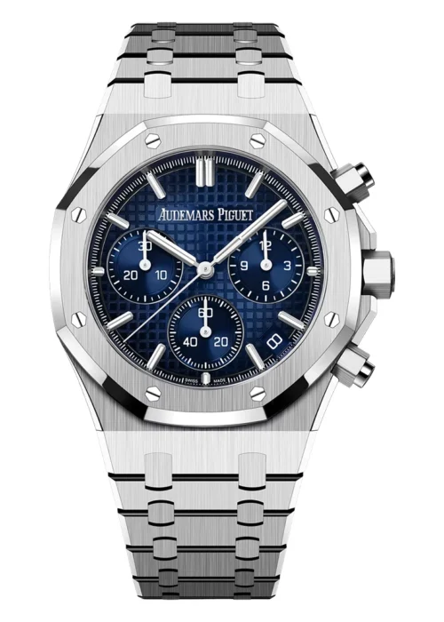 Royal Oak 41mm Chronograph Light Blue Dial Silver Tone Luxury Sport Watch