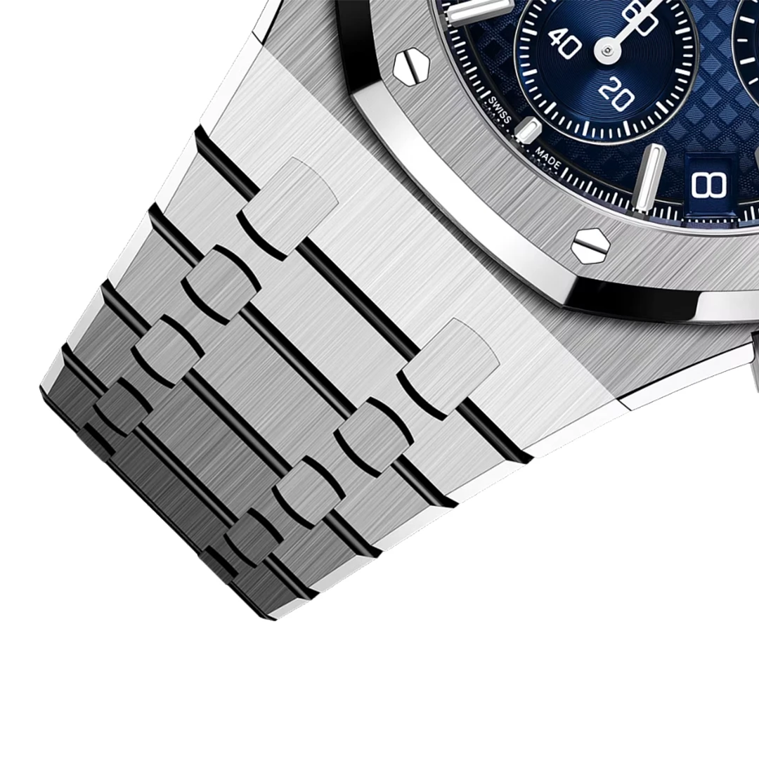 Royal Oak 41mm Chronograph Light Blue Dial Silver Tone Luxury Sport Watch - Image 2