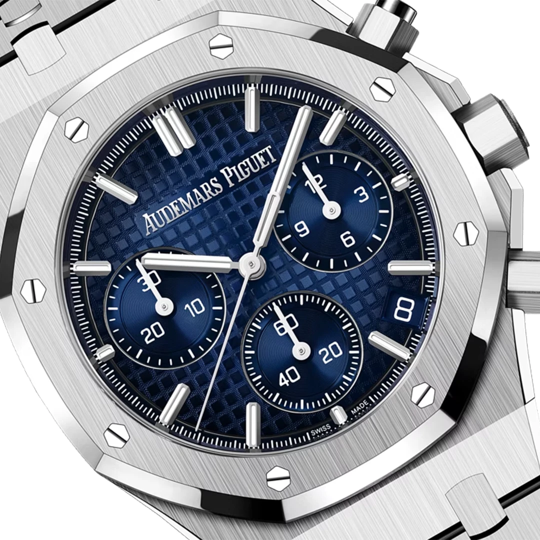 Royal Oak 41mm Chronograph Light Blue Dial Silver Tone Luxury Sport Watch - Image 3