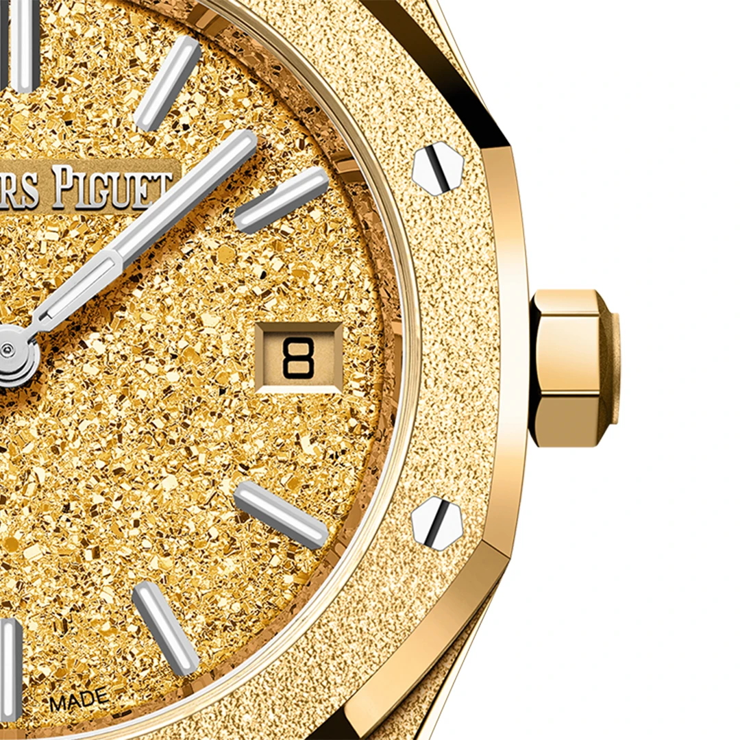 Royal Oak 34mm Frosted Gold Finish Yellow Gold Tone Luxury Sport Watch - Image 3