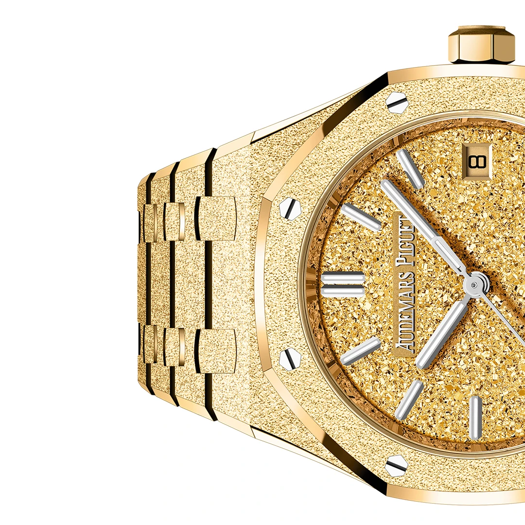 Royal Oak 34mm Frosted Gold Finish Yellow Gold Tone Luxury Sport Watch - Image 4