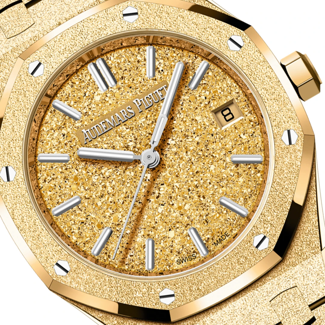 Royal Oak 34mm Frosted Gold Finish Yellow Gold Tone Luxury Sport Watch - Image 5