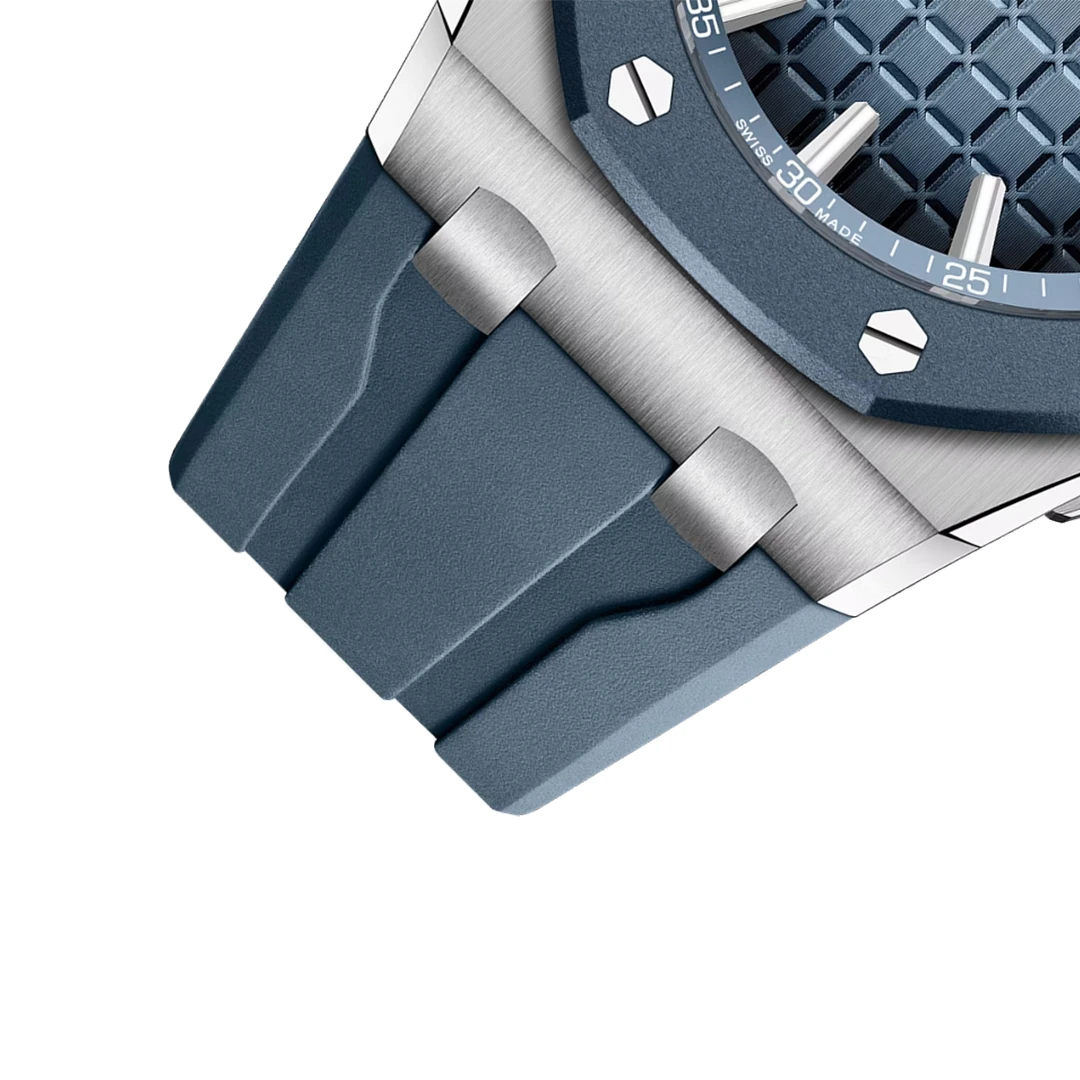 Royal Oak Offshore 43mm Blue Rubber Bezel Smoky Blue Dial Luxury Sport Watch - Image 2