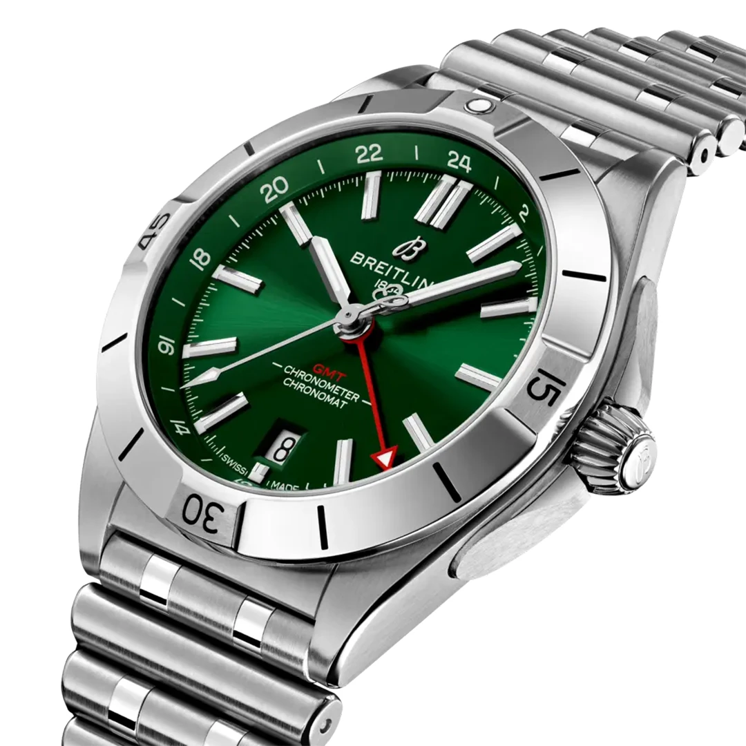 Chronomat 40 GMT All-Purpose Sports & Travel Watch - Deep Green Dial and Iconic Rouleaux Bracelet - Image 2