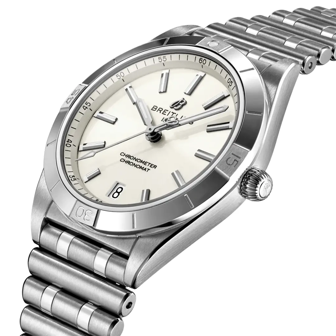 Chronomat 36 Elegant Fashion Watch - White Dial and Iconic Rouleaux Bracelet - Image 2