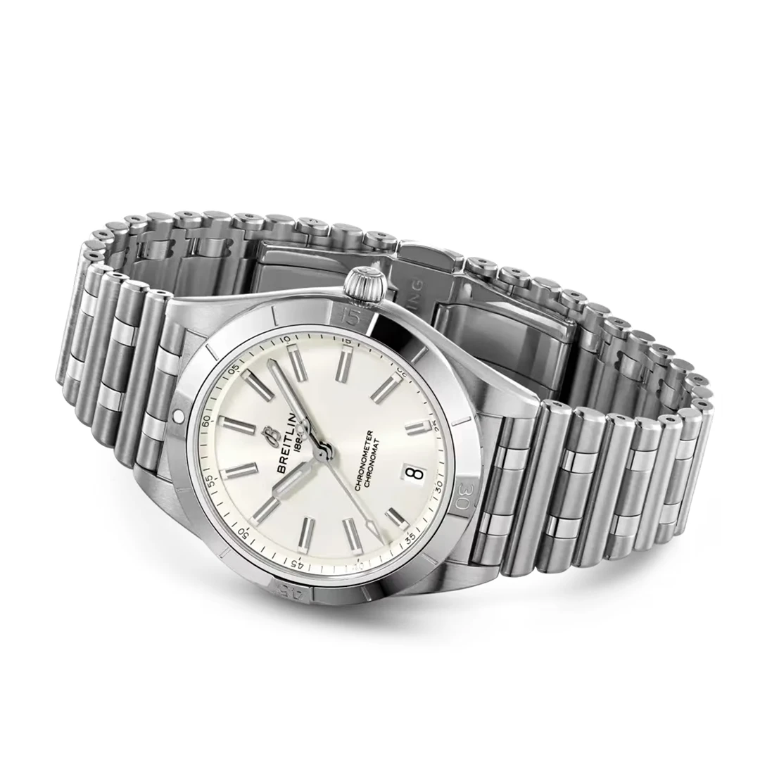 Chronomat 36 Elegant Fashion Watch - White Dial and Iconic Rouleaux Bracelet - Image 3