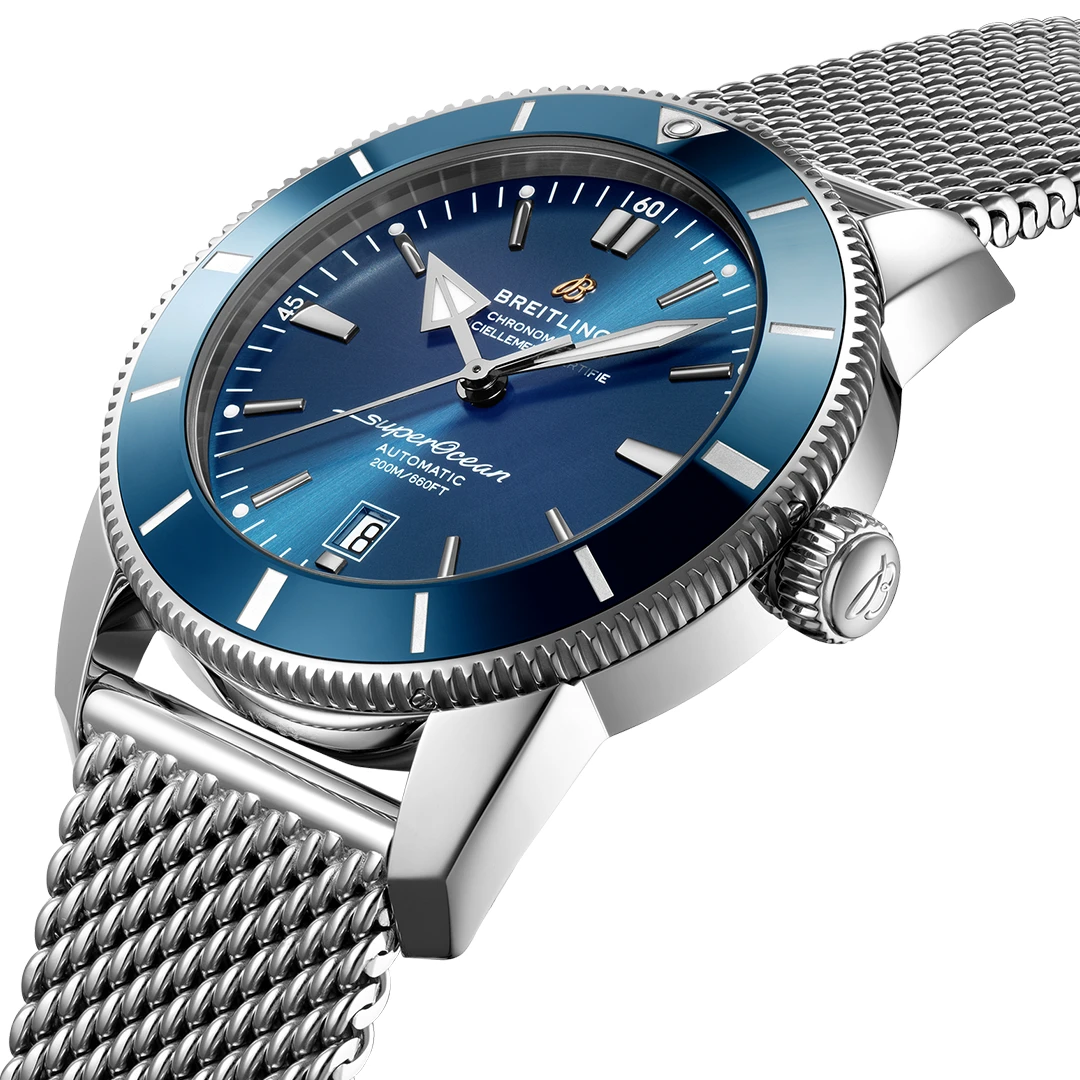 Superocean Heritage 46 Classic Maritime Diver - Deep Blue Dial and Steel Mesh Bracelet - Image 2