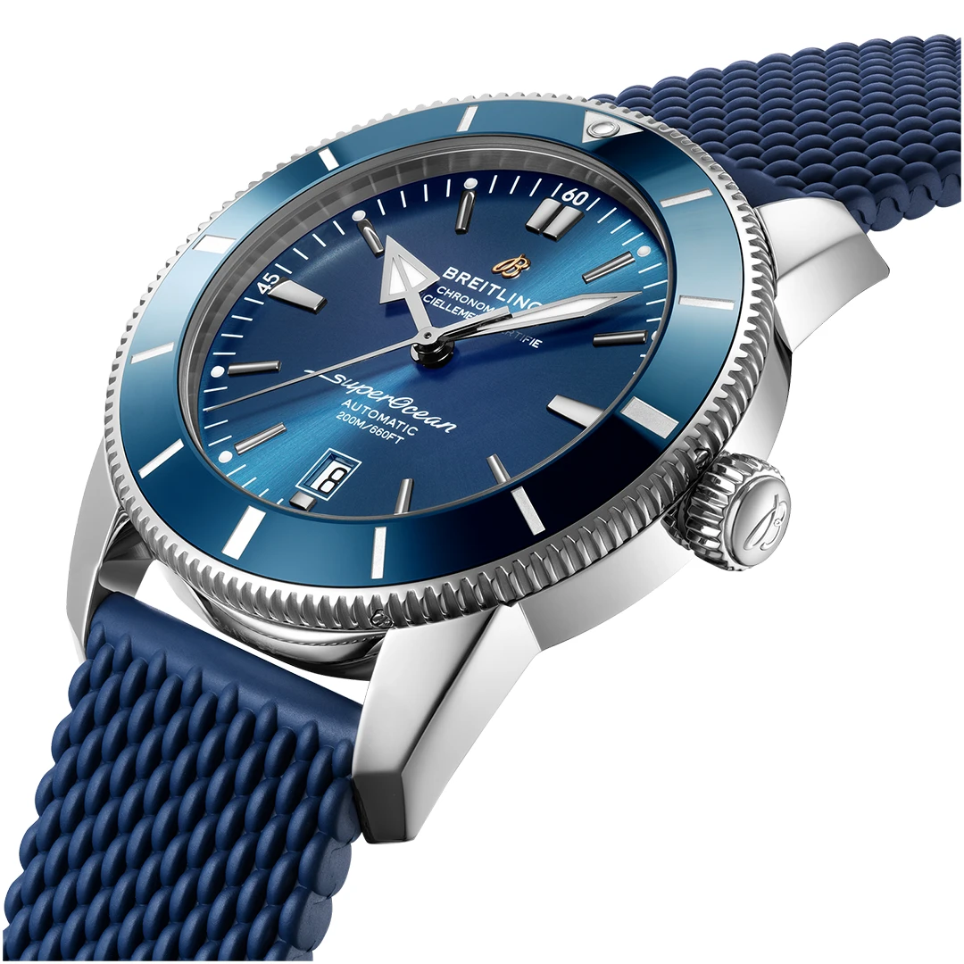 Superocean Heritage 46 Classic Maritime Blue Diver - Deep Blue Dial and Mesh-Textured Rubber Strap - Image 2