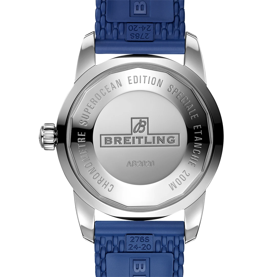Superocean Heritage 46 Classic Maritime Blue Diver - Deep Blue Dial and Mesh-Textured Rubber Strap - Image 4