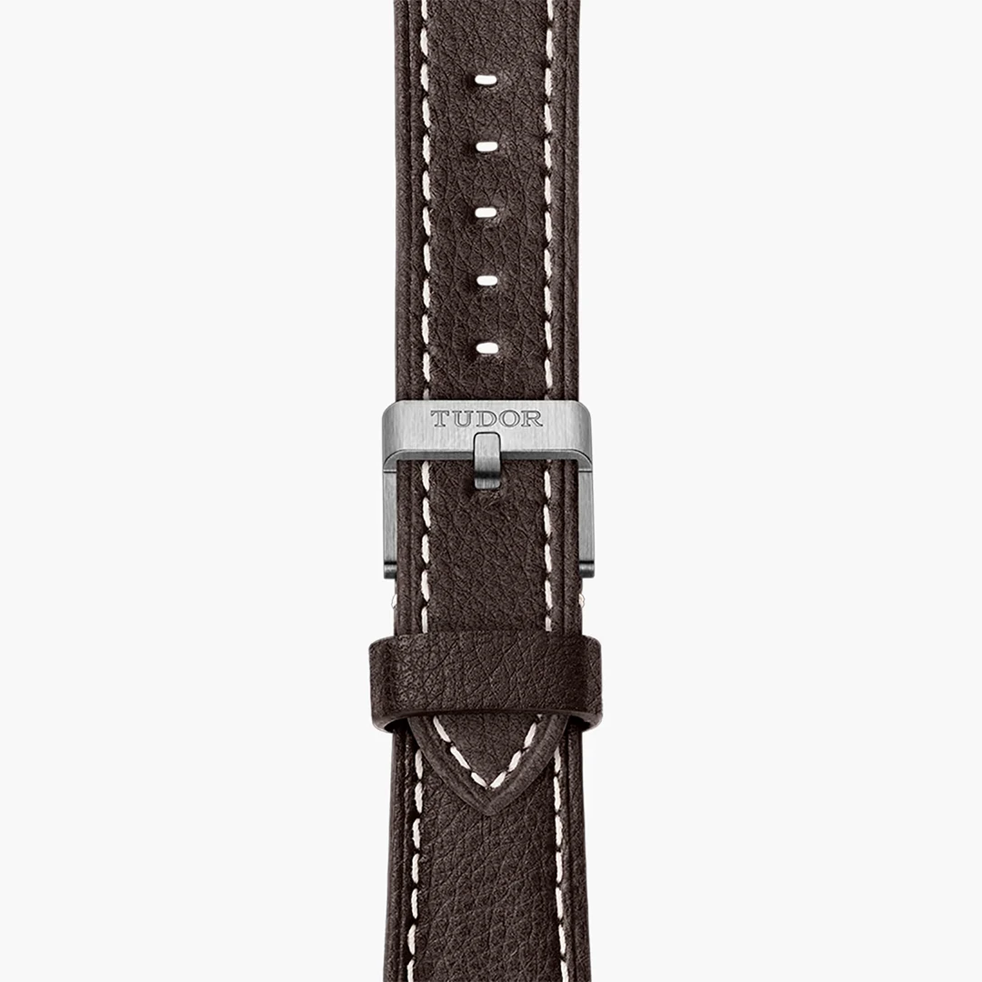 Black Bay 58 Series Silver Tone Heritage Diver - Taupe Dial and Dark Brown Leather Strap - Image 2