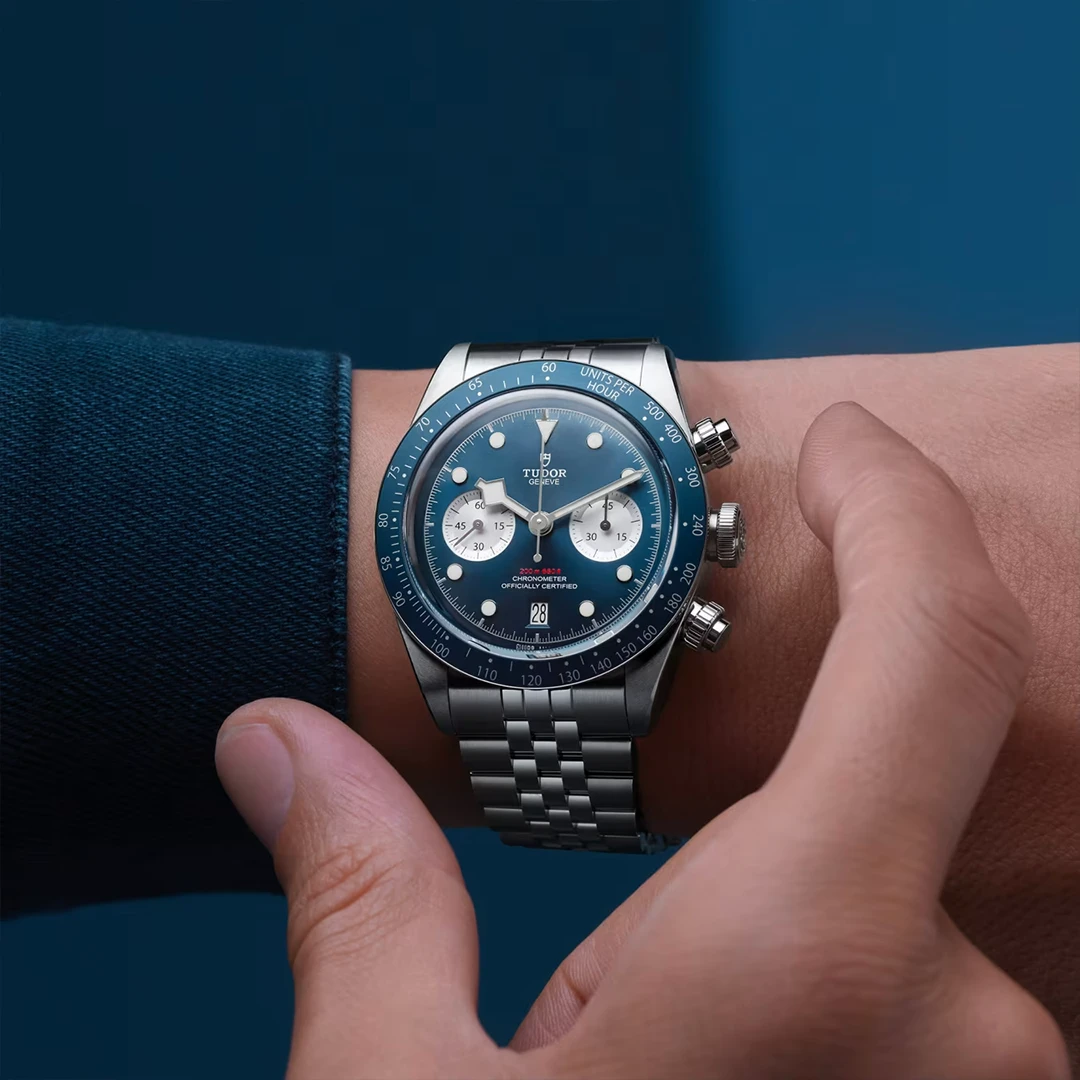 Black Bay Chrono 41mm Blue Racing Chronograph - Deep Blue Dial and Silver Counters - Image 5