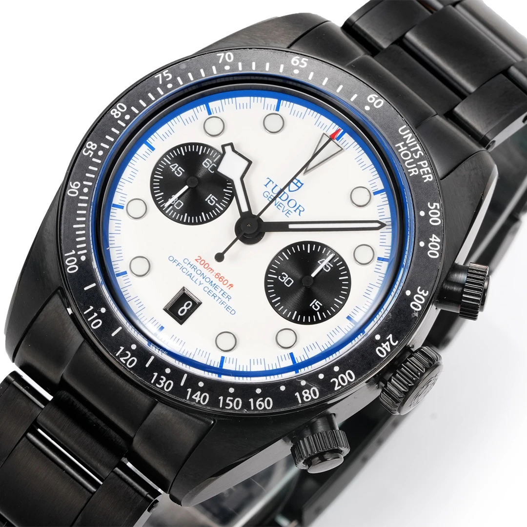 Black Bay Chrono Dark Series Panda Dial Matte Black Finish Men's Sport Chronograph - Image 3