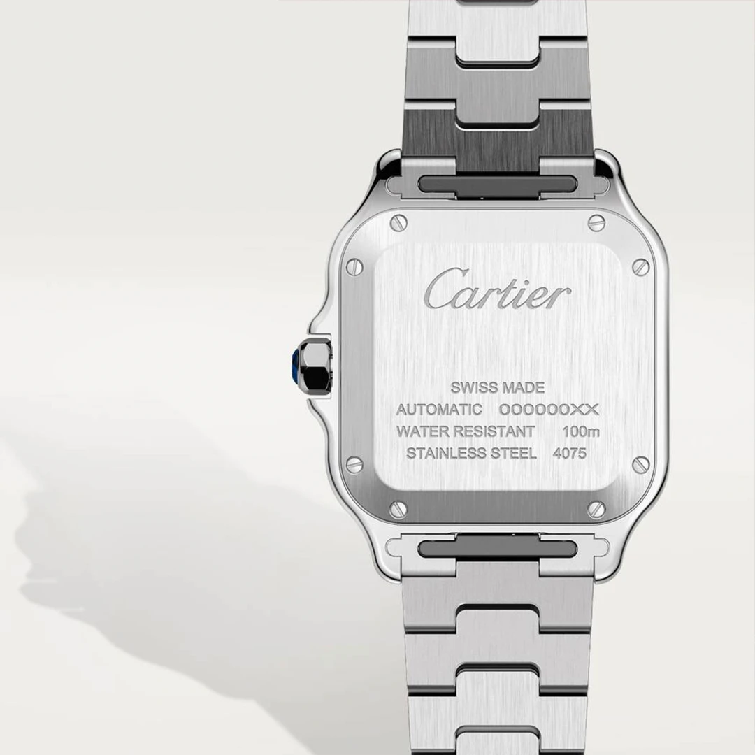 Santos Classic Square 35mm Steel Watch - Roman Numeral Opaline Dial - Image 2