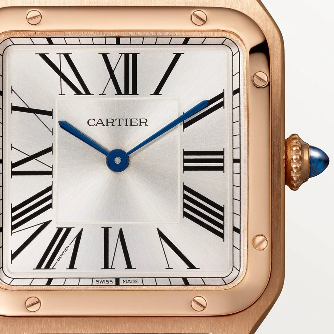 Santos-Dumont Large Rose Gold Tone Lacquered Watch - Geometric Art Style Dress Watch - Image 2