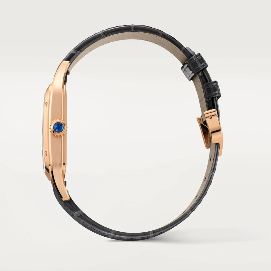Santos-Dumont Large Rose Gold Tone Lacquered Watch - Geometric Art Style Dress Watch - Image 3