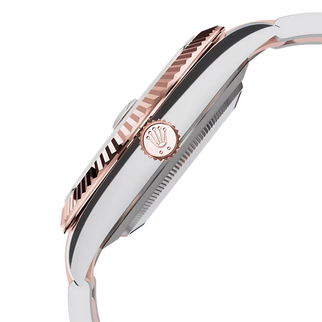 Datejust 41 Chocolate Dial, Rose Gold & Steel, Fluted Bezel Men's Luxury Watch - Image 2
