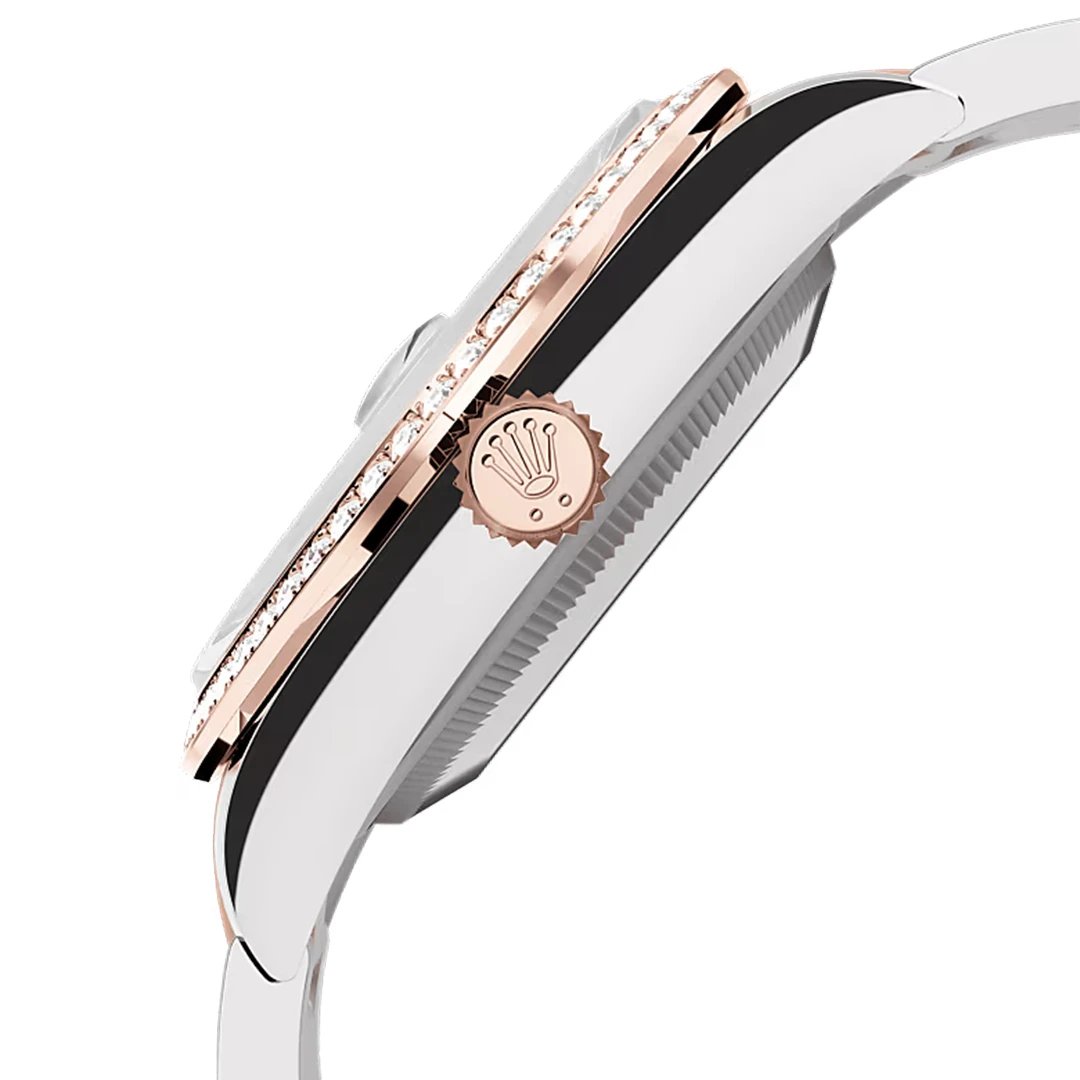 Datejust 36 White Dial Diamond Bezel Rose Gold Tone Oyster Bracelet Elegant Watch - Image 2
